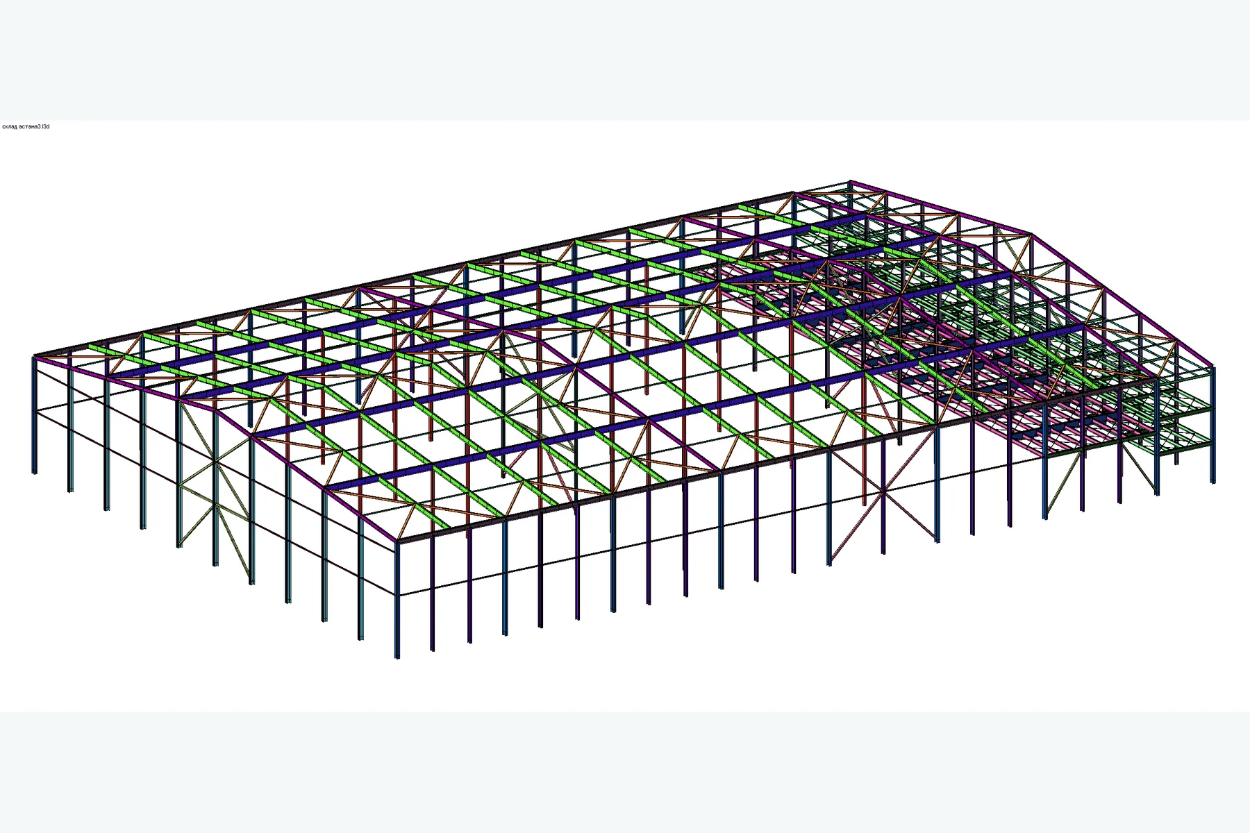 3D/BIM-модель: Производственный цех со складом и АБК